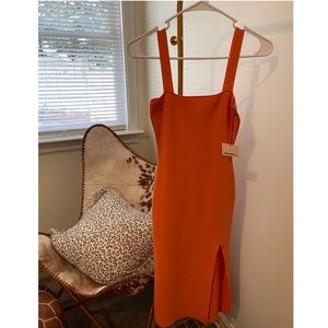 Revolve (Superdown) Orange Bodycon dress with slit